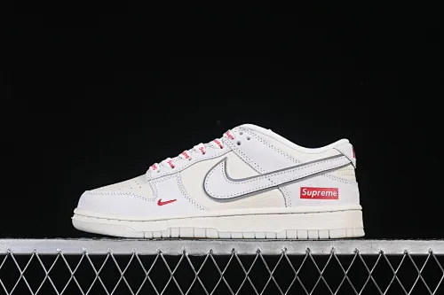 All categories Nk SB Dunk Series Nk SB Dunk Low High-end customized low-top sneakers Nike SB Dunk Low Supreme co-branded rice gray pig leather Anniversary high-end customized low-top casual sneakers DN3168-007